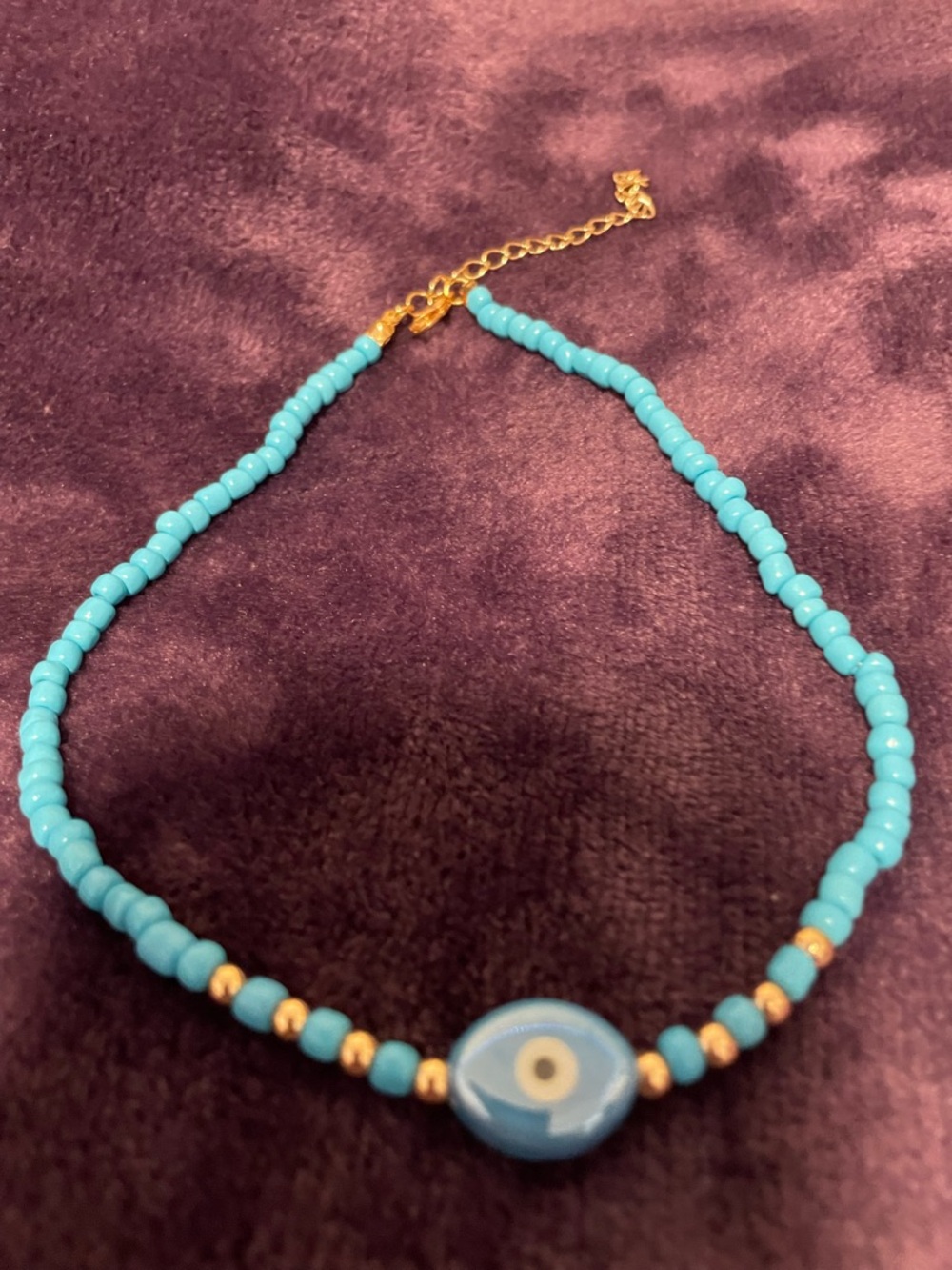 Temu Women’s 3 Fun Boho Layering Turquoise Beaded Necklaces with Gold Charms - Picture 4 of 7